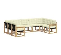 vidaXL Ensemble de canapés d'extérieur 9 pcs Blanc et crème, Canapé de Jardin, Ensemble Moderne, résistant aux intempéries, Confort sur terrasse, Groupe de sièges Polyvalent