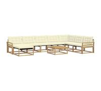 vidaXL Ensemble de canapés d'extérieur 9 pcs Blanc et crème, Mobilier de Jardin Moderne, canapé extérieur résistant, Espace détente, sièges pour terrasse
