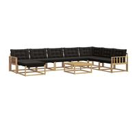 vidaXL Ensemble de canapés d'extérieur 9 pcs Blanc et Noir, Mobilier de Jardin Moderne, canapé extérieur résistant, Espace détente, sièges pour terrasse