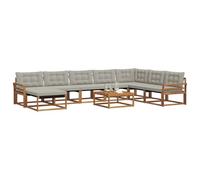vidaXL Ensemble de canapés d'extérieur 9 pcs Gris Naturel et Clair, Canapé d'extérieur Moderne, canapé de Jardin Durable, mobilier de terrasse stylé, Coin détente Confortable