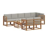 vidaXL Canapés d'extérieur modulaires 9 pcs, résistant aux intempéries, Gris naturel et clair