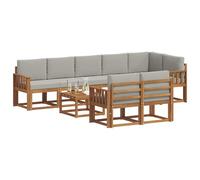 vidaXL Ensemble de canapés d'extérieur 9 pièces modulaire Gris naturel et clair