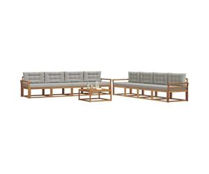 vidaXL Ensemble de canapés d'extérieur 9 pcs Gris Naturel et Clair, Ensemble de Canapé d'Extérieur, Assise Moderne Résistante aux Intempéries pour Jardin, Patio, Arrière-cour, Mobilier en Bois d'Acaci