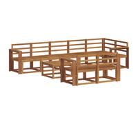 vidaXL Ensemble de canapés d'extérieur 9 pcs Naturel, Canapé Modulaire Stylish pour l'Extérieur, Mobilier Durable de Jardin pour Un Confort Optimal en Plein Air, Résistant aux Intempéries en Acacia