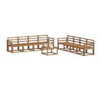 vidaXL Ensemble de canapés d'extérieur 9 pcs Naturel, Canapé de Jardin en Acacia, Salon Moderne, Meuble extérieur Tendance, Assise Confortable pour Vos soirées