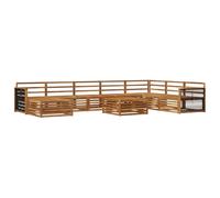 vidaXL Ensemble de canapés d'extérieur 9 pcs Naturel, Canapé de Jardin en Bois d'acacia, Meubles Modernes, Suite Lounge, sièges Confortables au Bord de la Piscine