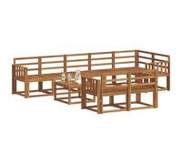vidaXL Ensemble de canapés d'extérieur 9 pcs Naturel, Canapé Modulaire Stylish pour l'Extérieur, Mobilier Durable de Jardin pour Un Confort Optimal en Plein Air, Résistant aux Intempéries en Acacia