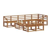 vidaXL Ensemble de canapés d'extérieur 9 pcs Naturel, Canapé Modulaire Stylish pour l'Extérieur, Mobilier Durable de Jardin pour Un Confort Optimal en Plein Air, Résistant aux Intempéries en Acacia