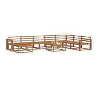 vidaXL Ensemble de canapés d'extérieur 9 pcs Naturel, Ensemble de canapé de Jardin Moderne, Meuble Minimaliste Solide pour Patio, Coin Piscine, Salon Chic, en Bois d'acacia