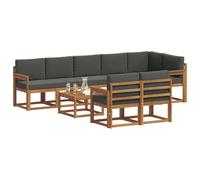 vidaXL Ensemble de canapés d'extérieur 9 pcs Modulaire Durable – Naturel et Anthracite