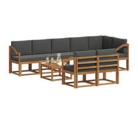 vidaXL Ensemble de canapés d'extérieur 9 pcs – Modulaire Stylish – Résistant – Naturel/Anthracite