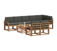 vidaXL Ensemble de canapés d'extérieur 9 pcs Naturel et Anthracite, Canapé Modulaire Stylish pour l'Extérieur, Mobilier Durable de Jardin pour un Confort Optimal en Plein Air, Résistant aux Intempérie