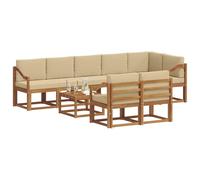 vidaXL Ensemble de canapés d'extérieur modulaire 9 pcs Résistant aux intempéries Naturel/Beige