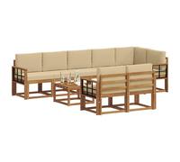 vidaXL Ensemble de canapés d'extérieur 9 pcs Modulaire – Résistant aux intempéries – Naturel/Beige