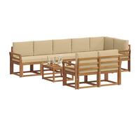 Vidaxl Ensemble De Canapés D'extérieur 9 Pcs Naturel Et Beige