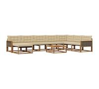 vidaXL Ensemble de canapés d'extérieur 9 pcs Naturel et Beige, Mobilier de Jardin Moderne, canapé extérieur résistant, Espace détente, sièges pour terrasse