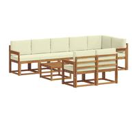 vidaXL Ensemble de canapés d'extérieur 9 pcs Modulaire Naturel/Crème Résistant aux intempéries