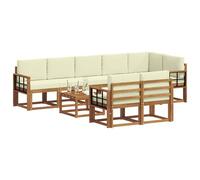 vidaXL Ensemble de canapés d'extérieur Modulaire Stylish 9 pcs Naturel et Crème