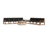 Vidaxl Ensemble De Canapés D'extérieur 9 Pcs Naturel Et Noir
