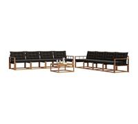 Vidaxl Ensemble De Canapés D'extérieur 9 Pcs Naturel Et Noir