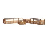 vidaXL Ensemble de canapés d'extérieur 9 pcs Naturel, Salon d'extérieur Moderne, mobilier de Jardin Confortable, canapé en Acacia, Assise résistante aux intempéries