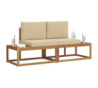 vidaXL Ensemble de canapés d'extérieur avec Coussin 2 pcs Naturel, Canapé de Jardin Moderne, Salon Durable, sièges de Patio, mobilier de Cour, côté Piscine, terrasse, Porche