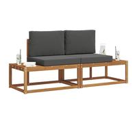 vidaXL Ensemble de canapés d'extérieur avec Coussin 2 pcs Naturel, Canapé de Jardin Moderne, Salon Durable, sièges de Patio, mobilier de Cour, côté Piscine, terrasse, Porche