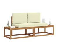 vidaXL Ensemble de canapés d'extérieur avec Coussin 2 pcs Naturel, Canapé de Jardin Moderne, Salon Durable, sièges de Patio, mobilier de Cour, côté Piscine, terrasse, Porche