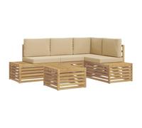 vidaXL Ensemble de canapés d'extérieur avec Coussin 5 Pièce Blanc
