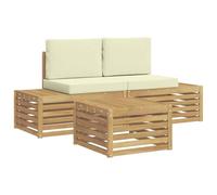 vidaXL Ensemble de canapés d'extérieur Blanc 59 x 59 x 37 cm Polyester, Canapé d'angle de Jardin, Meuble extérieur Moderne, Set Lounge Durable pour terrasse, Confort Garanti