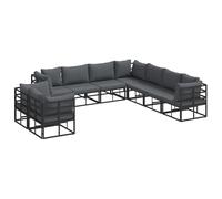 Vidaxl Ensemble De Canapé De Jardin 9 Pcs Noir 283 X 283 X 71 Cm