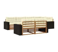vidaXL Ensemble de canapés d'extérieur modernes et sectionnels avec coussin 7 pièces Naturel et crème