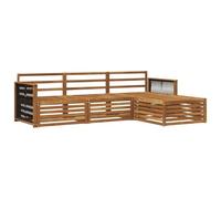 vidaXL Ensemble de canapés d'extérieur Naturel 249 x 162,5 x 73 cm, Sofa d'extérieur, Set modulaire pour Jardin, Fauteuil Moderne, idéal pour se détendre en terrasse