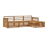 vidaXL Ensemble de canapés d'extérieur Naturel 249 x 162,5 x 73 cm, Sofa d'extérieur, Set modulaire pour Jardin, Fauteuil Moderne, idéal pour se détendre en terrasse