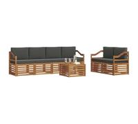Vidaxl Ensemble De Canapés D'extérieur Naturel Et Anthracite