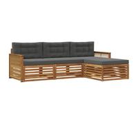 vidaXL Ensemble de canapés d'extérieur Naturel et Anthracite, Sofa d'extérieur, Set modulaire pour Jardin, Fauteuil Moderne, idéal pour se détendre en terrasse