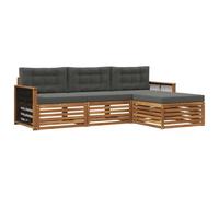 vidaXL Ensemble de canapés d'extérieur Naturel et Anthracite, Sofa d'extérieur, Set modulaire pour Jardin, Fauteuil Moderne, idéal pour se détendre en terrasse