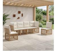 vidaXL Ensemble de canapés d'extérieur Naturel Polyester 3437430