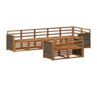 vidaXL Ensemble de canapés en bois d'acacia massif, canapé de jardin, moderne pour extérieur, salon sectionnel, ensemble de terrasse, meubles confortables