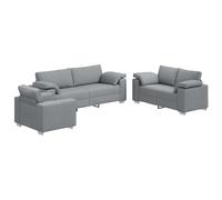 Canapé 3 pcs Tissu en lin mélangé Canapé Lin Canapé moderne d'intérieur vidaXL v