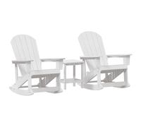 vidaXL Ensemble de jardin Lounge 3 pcs blanc HDPE