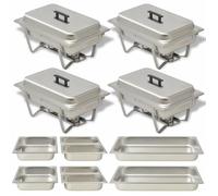 Vidaxl Ensemble De Chauffe-Plats 4 Pcs Acier Inoxydable