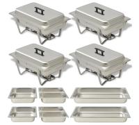 Vidaxl Ensemble De Chauffe-Plats 4 Pcs Acier Inoxydable
