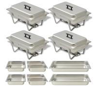 Vidaxl Ensemble De Chauffe-Plats 4 Pcs Acier Inoxydable