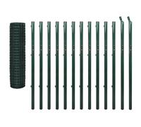 vidaXL Ensemble de Clôture Bordure pour Jardin Euro 25 x 1,7 m Acier Vert