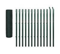 vidaXL Ensemble de Clôture Bordure pour Jardin Euro 25 x 1,7 m Acier Vert