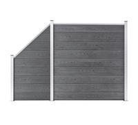 Schuttingset 1 vierkant en 1 schuin 273x186 cm HKC grijs3054431