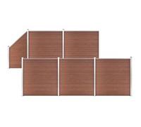 Ensemble de Clôture WPC Marron Panneau Barrière de Jardin Extérieur vidaXL