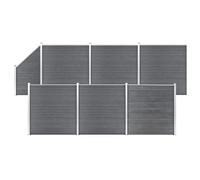 Schuttingset 6 vierkant en 1 schuin 1138x186 cm HKC grijs3053238