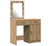 vidaXL Ensemble de coiffeuse 2 pièces en bois d'ingénierie avec LED